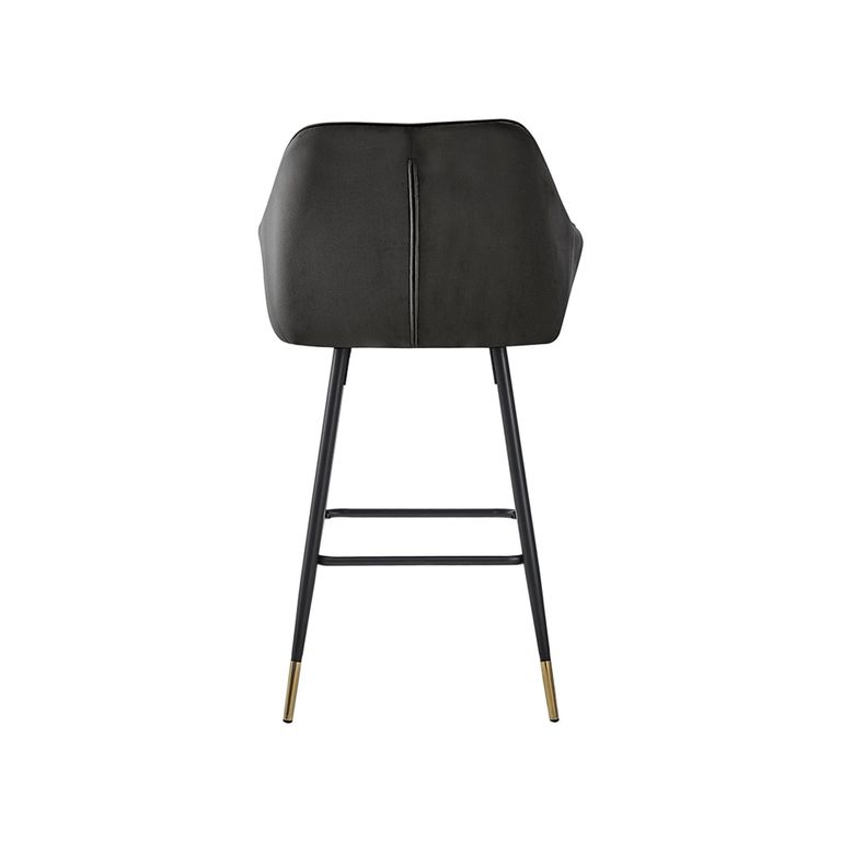 Barstools - Set of 2 - Gun Metal Grey Velvet