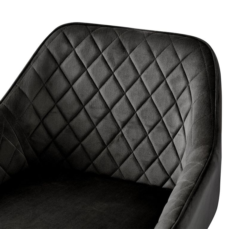 Barstools - Set of 2 - Gun Metal Grey Velvet