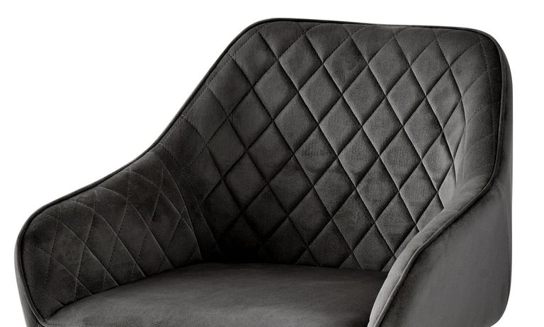 Barstools - Set of 2 - Gun Metal Grey Velvet