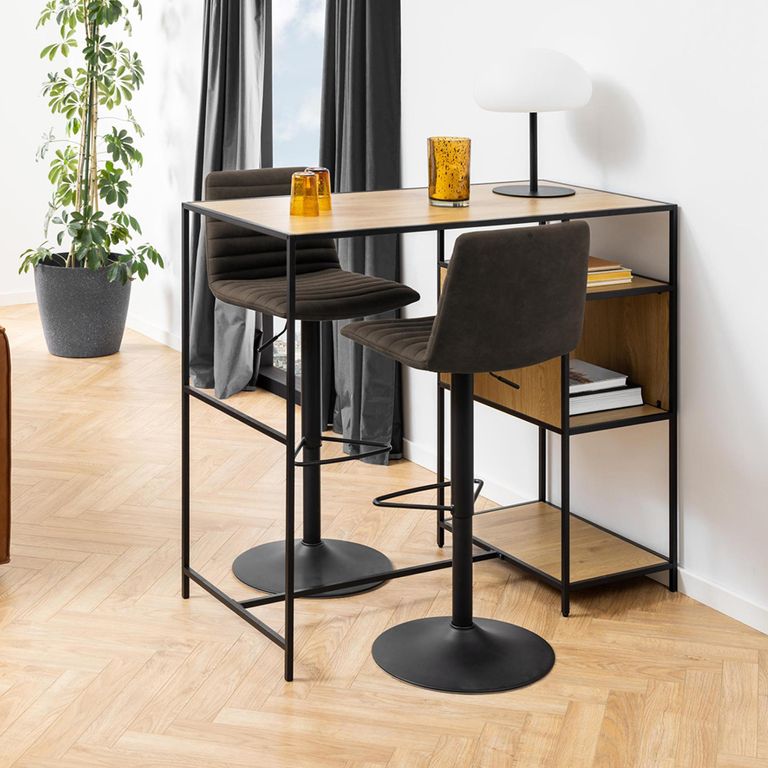 Kimmy Barstool - Set of 2 - Anthracite Fabric - Gas Lift