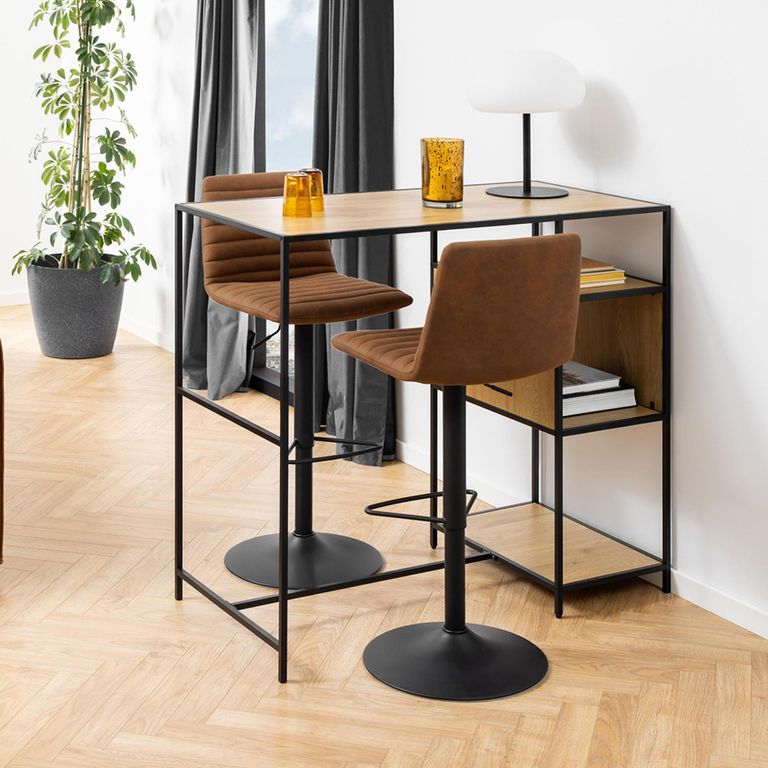 Kimmy Barstool - Set of 2 - Camel Fabric - Gas Lift