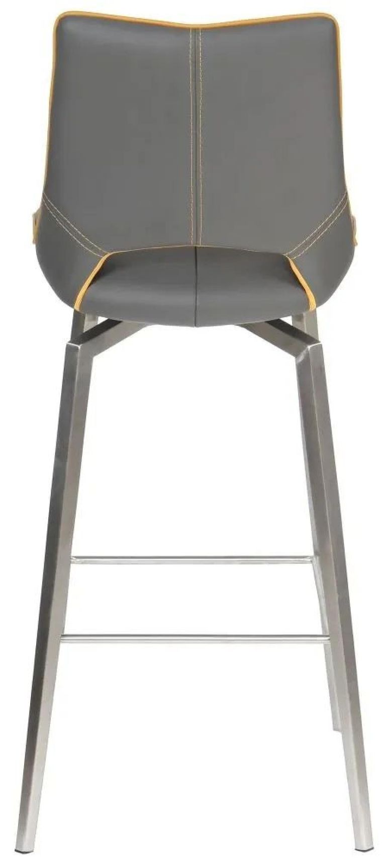 2 x Mako Grey Leather Effect Swivel Barstool