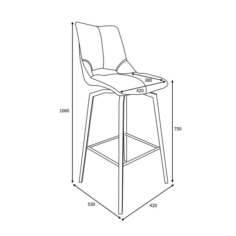 2 x Mako Yellow Leather Effect Swivel Barstool