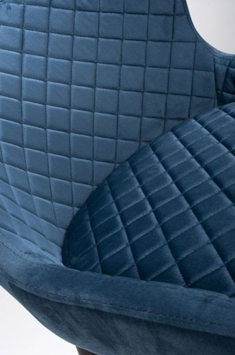 Malmo Barstool with Back - Set of 2 - Blue Fabric