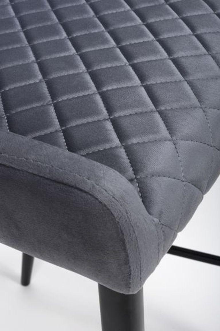 Malmo Barstool with Back - Set of 2 - Grey Fabric