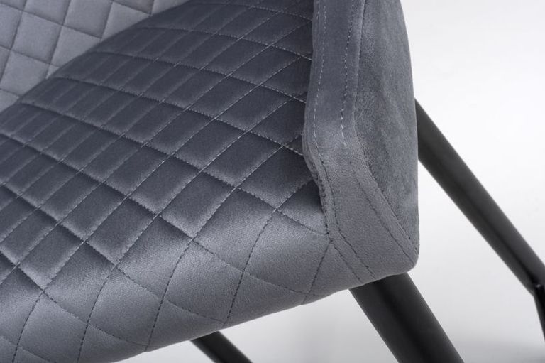 Malmo Barstool with Back - Set of 2 - Grey Fabric