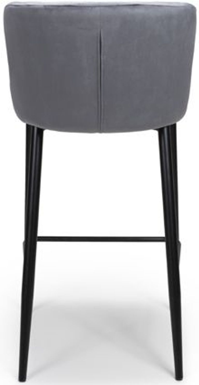 Malmo Barstool with Back - Set of 2 - Grey Fabric