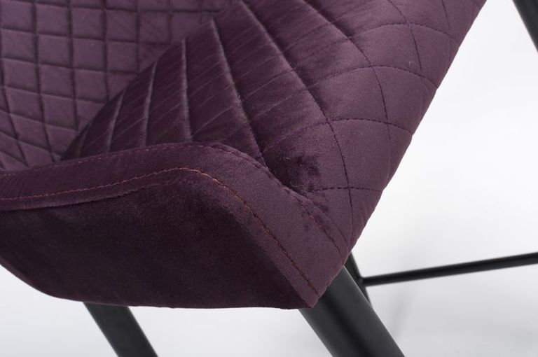 Malmo Barstool with Back - Set of 2 - Purple Fabric