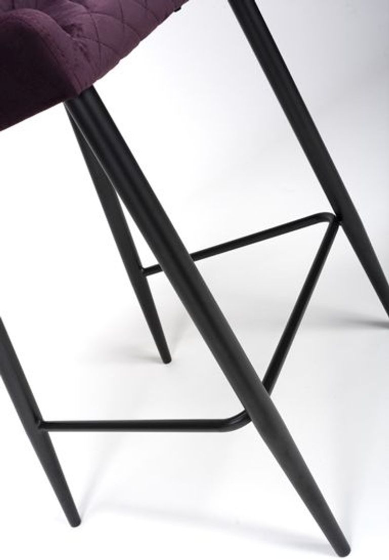 Malmo Barstool with Back - Set of 2 - Purple Fabric