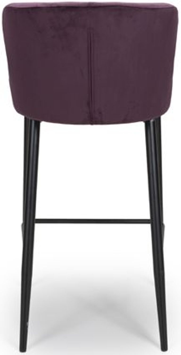 Malmo Barstool with Back - Set of 2 - Purple Fabric