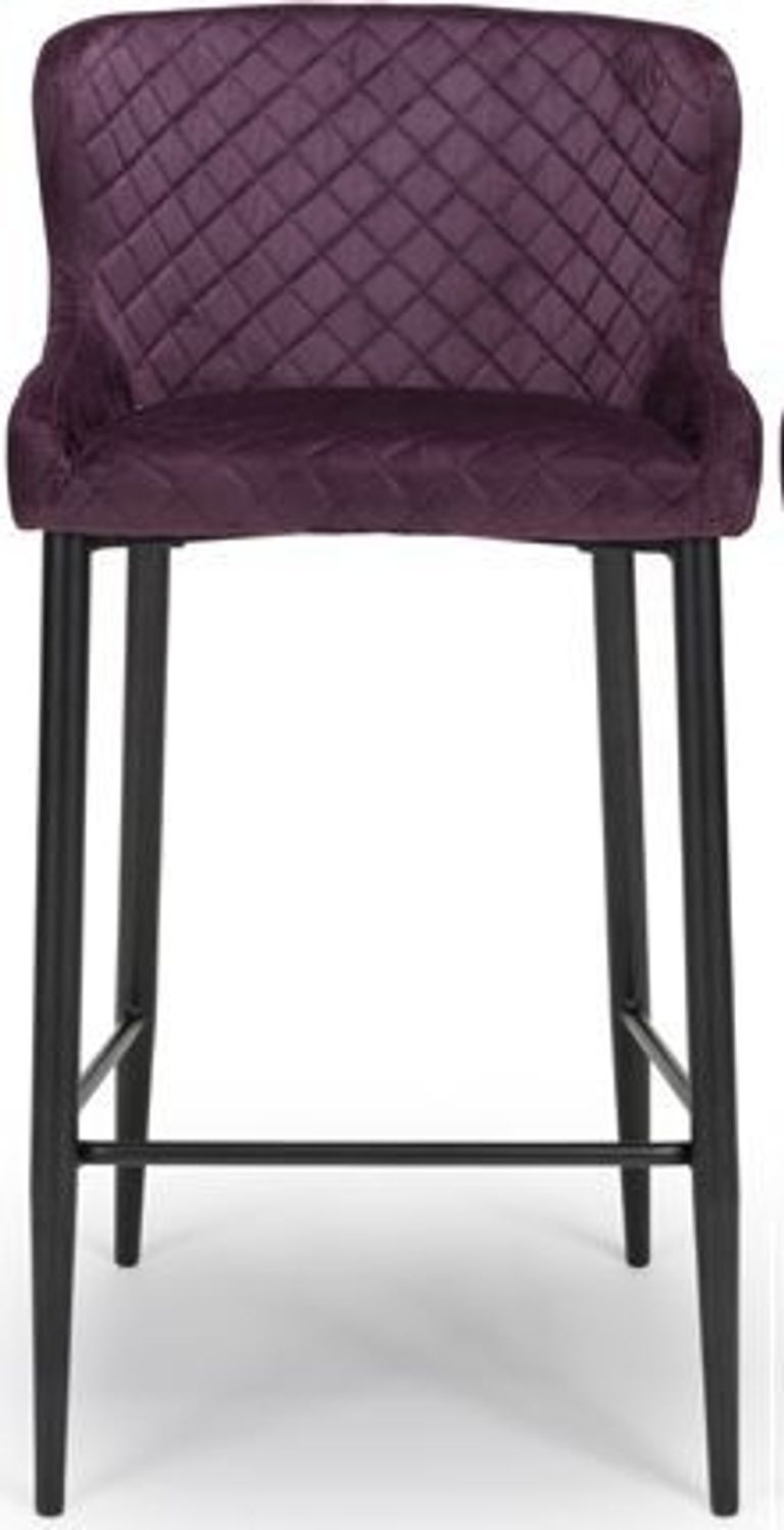 Malmo Barstool with Back - Set of 2 - Purple Fabric