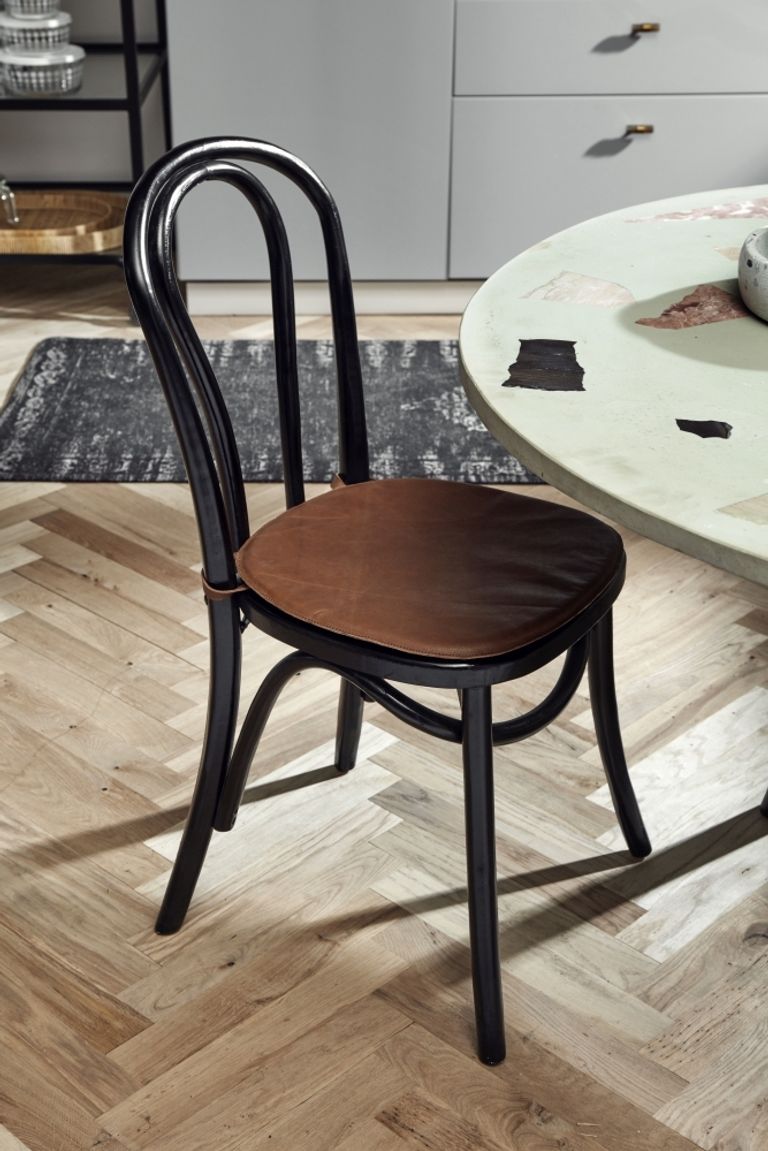 2 x Bistro Shiny Black Wooden Bar Chair