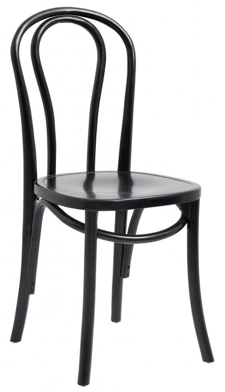 2 x Bistro Shiny Black Wooden Bar Chair