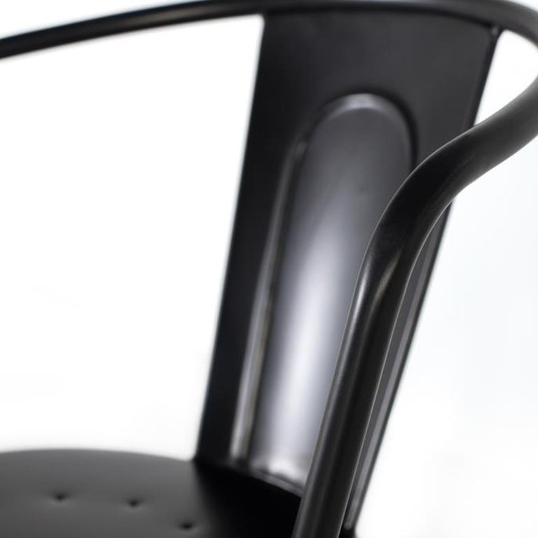 Nankanzi Barstool - Tolix Style - Black Metal - Set of 2