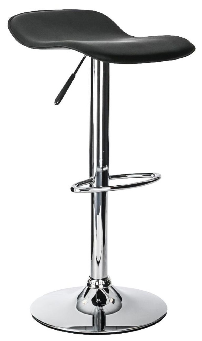 2 x Ogle Black Leather Barstool - ABS249-BLK