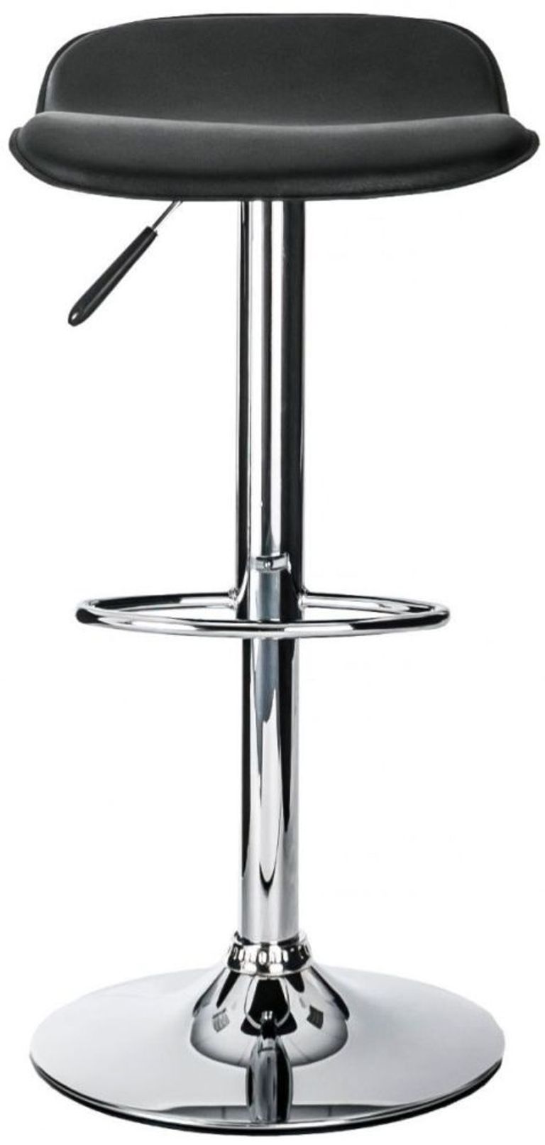 2 x Ogle Black Leather Barstool - ABS249-BLK