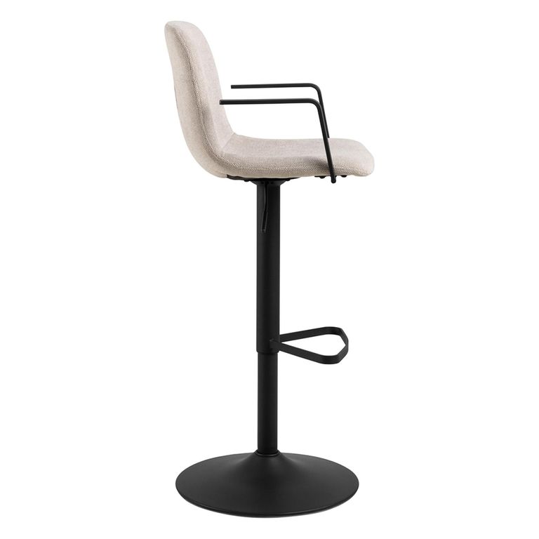 Pablo Barstool - Set of 2 - Beige Chenille Fabric - with Back