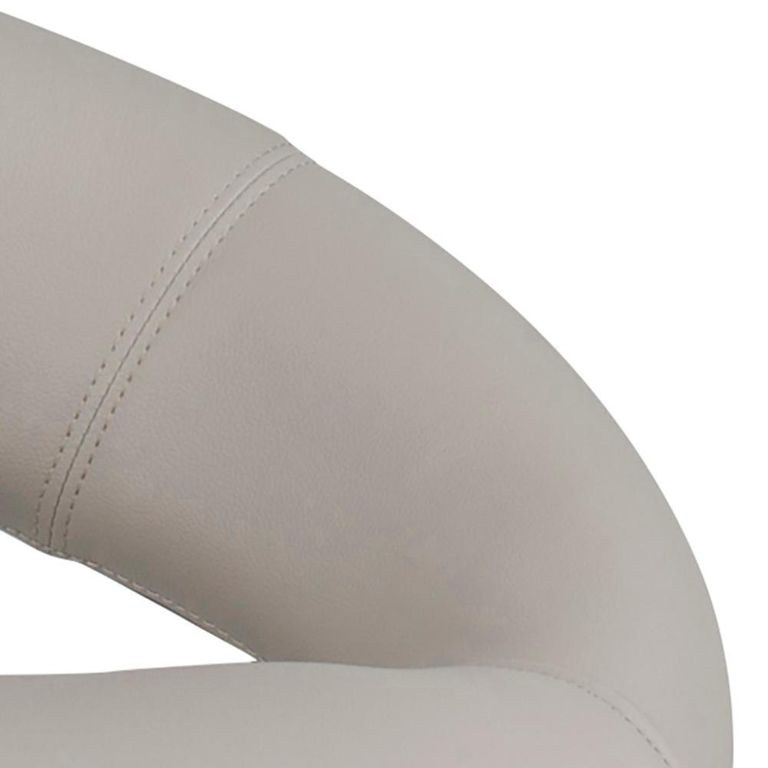 Plump Barstool - Set of 2 - Taupe Faux Leather - Chrome - Gas Lift