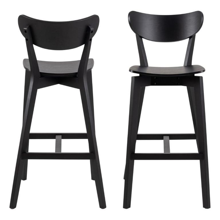 Roxby Barstool - Set of 2 - Black - with Back