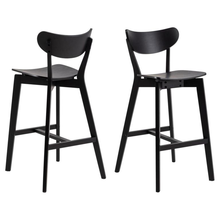 Roxby Barstool - Set of 2 - Black - with Back