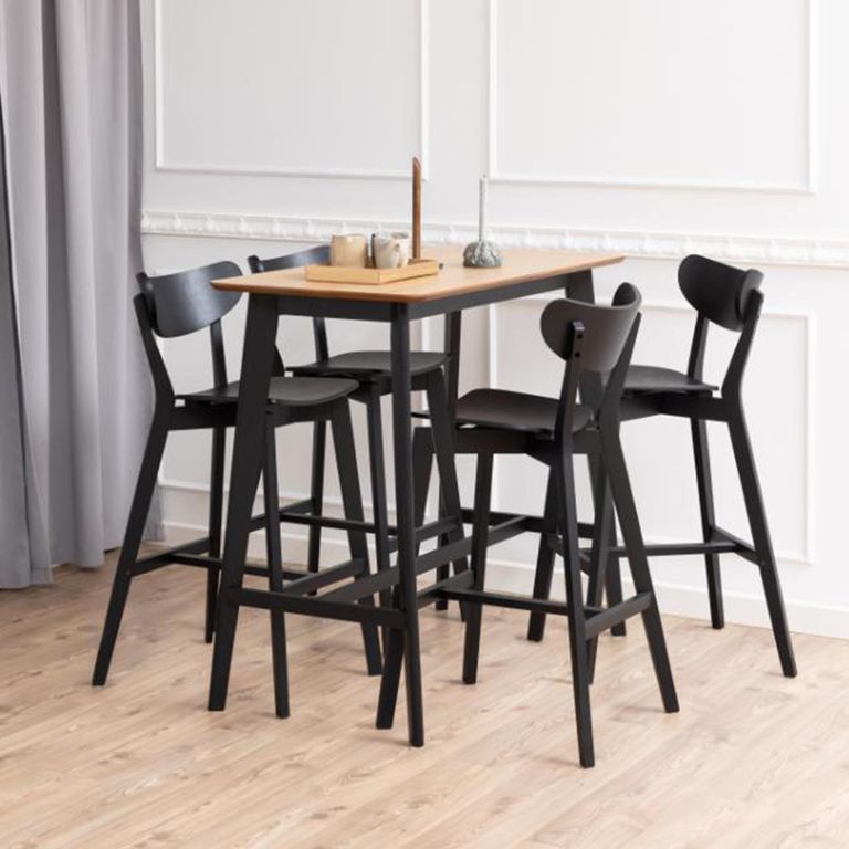 Roxby Barstool - Set of 2 - Black - with Back