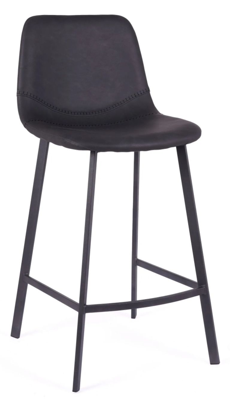 2 x Ryan Vintage Black PU Counter Stool