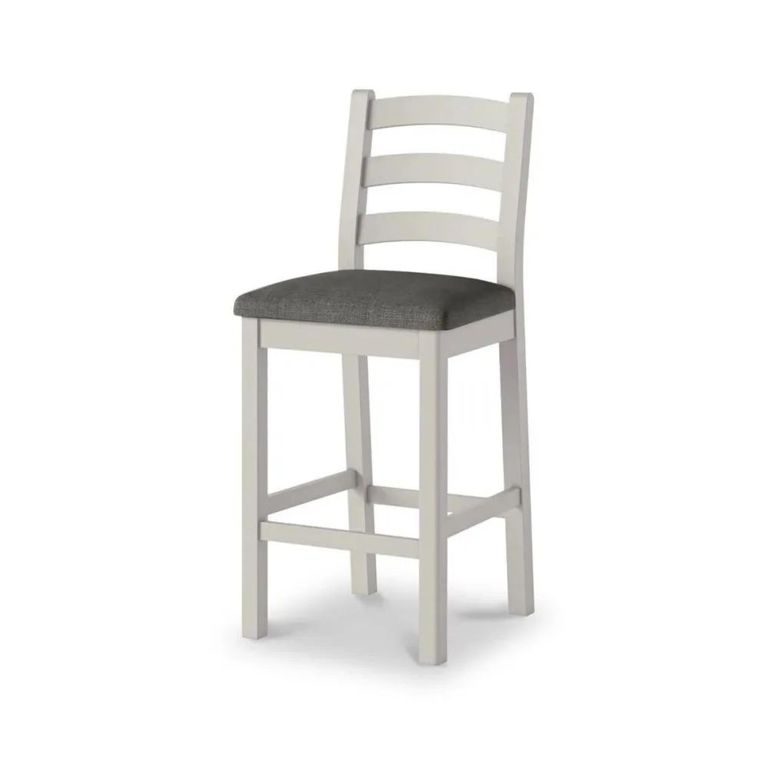 Salcombe Bar Stool - Set of 2 - Charcoal Fabric - Grey Oak