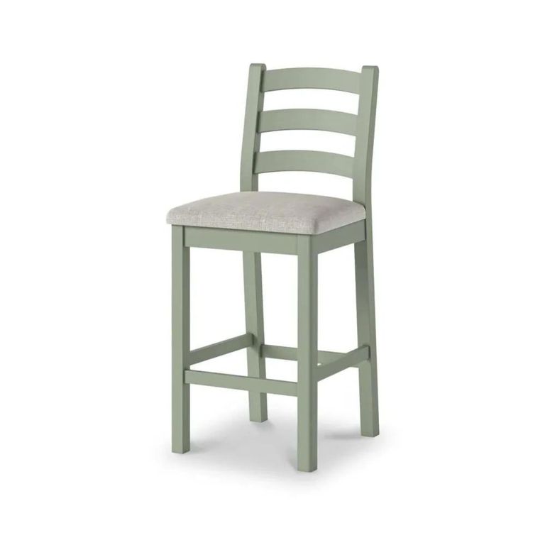 Salcombe Bar Stool - Set of 2 - Sage Oak - Beige Fabric