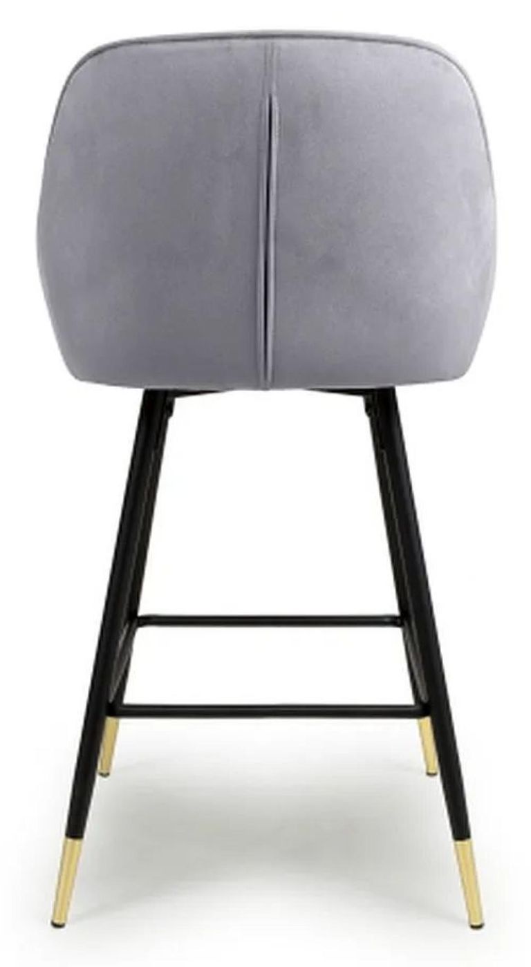 2 x Savanna Brushed Grey Velvet Barstool