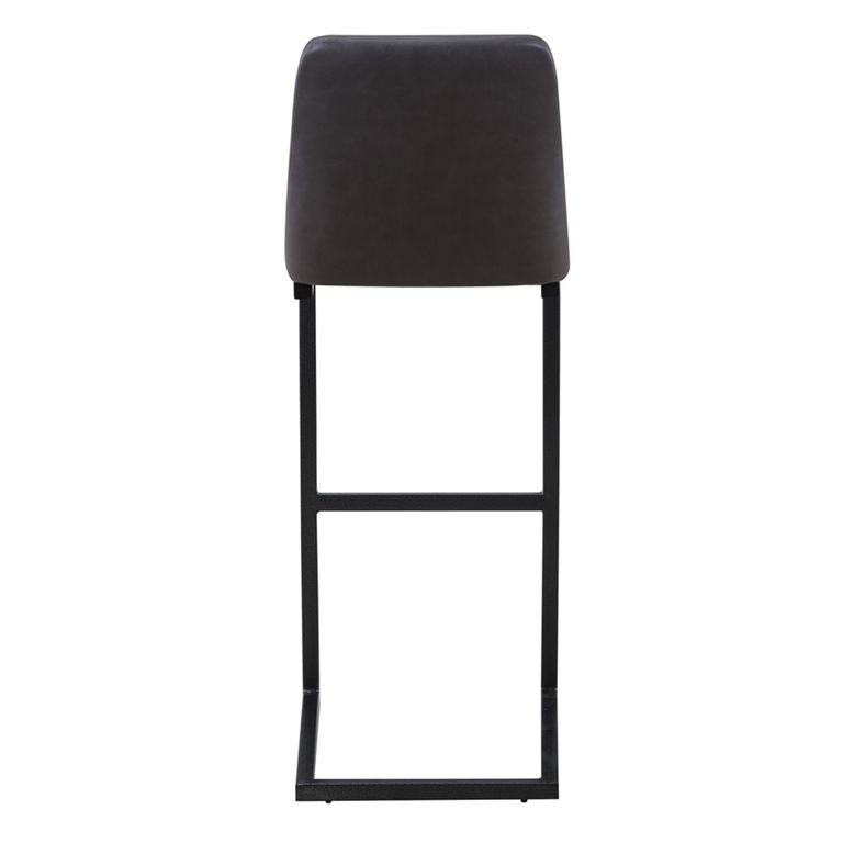 Vintage Barstools - Set of 2 - Grey Faux Leather - Cantilever Base