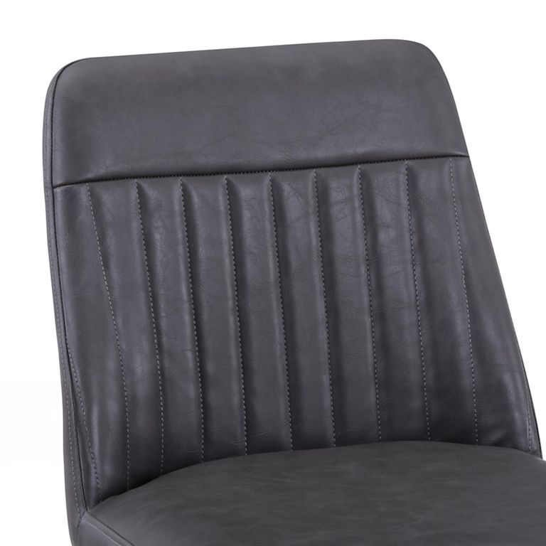 Vintage Barstools - Set of 2 - Grey Faux Leather - Cantilever Base