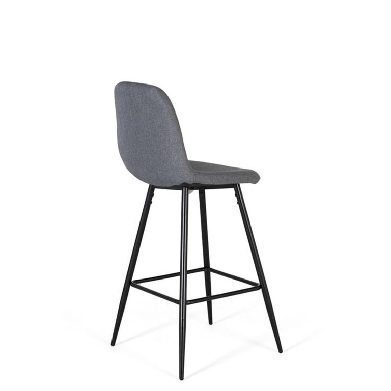 Assisi Barstool - Grey Fabric - with Back - Set of 4
