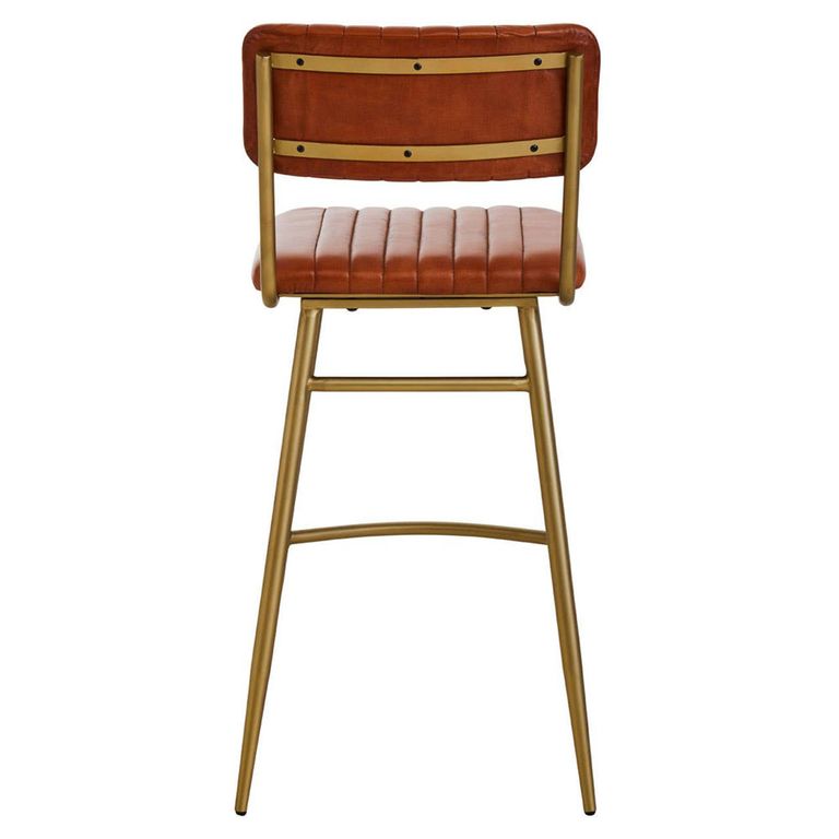 Buffalo Bar Chair - Tan - Leather with Gold Metal Frame