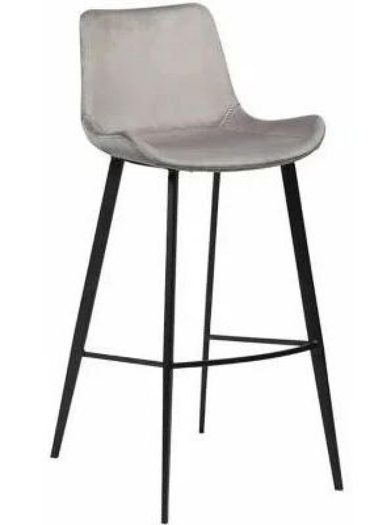 Clearance - 2 x Dan Form Hype Alu Velvet Barstool with Black Legs - FS033