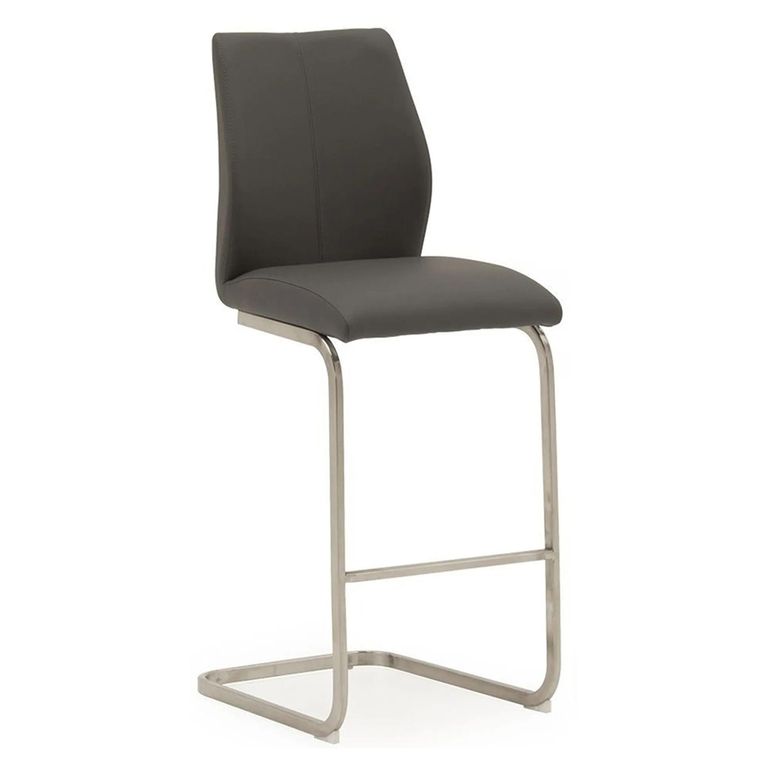 Clearance - 2 x Vida Living Irma Grey Faux Leather Barstool - A271