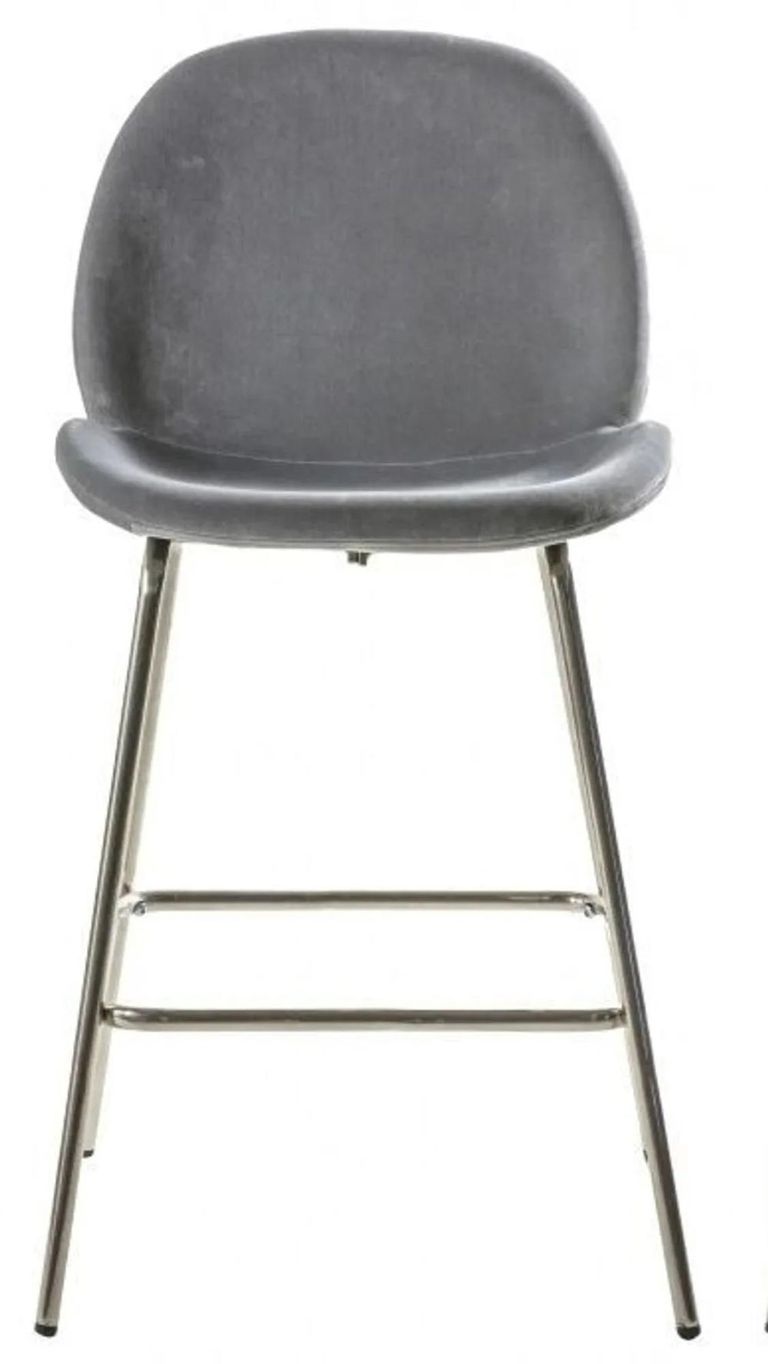 Clearance - 4 x Flanagan Light Grey Velvet Barstool - FSS15915/886