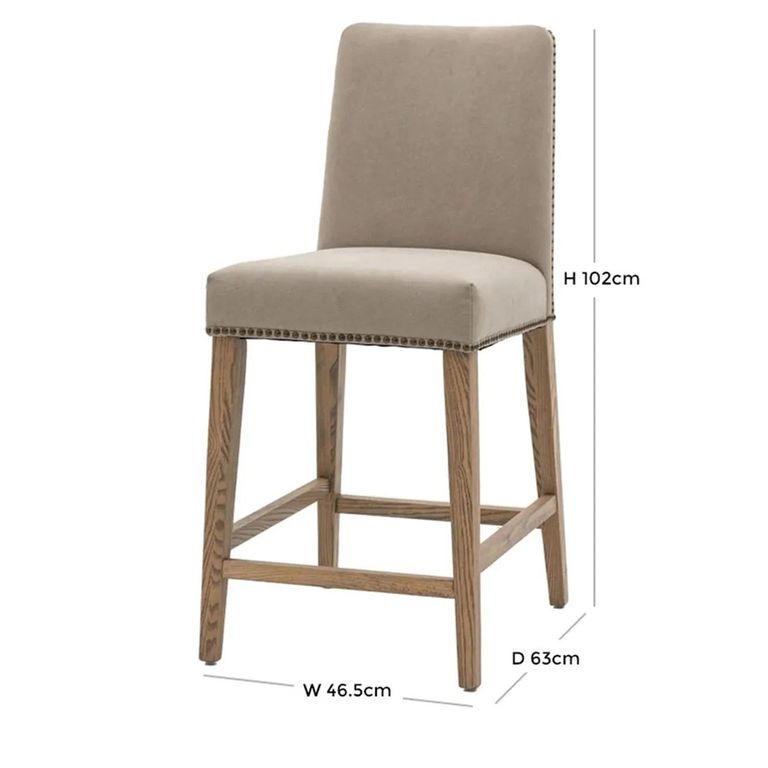Clearance - 6 x Rex Grey Fabric Barstool with Back - A249/50/51