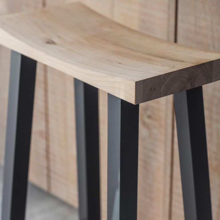 Clockhouse Bar Stool Carbon and Natural Oak and Black