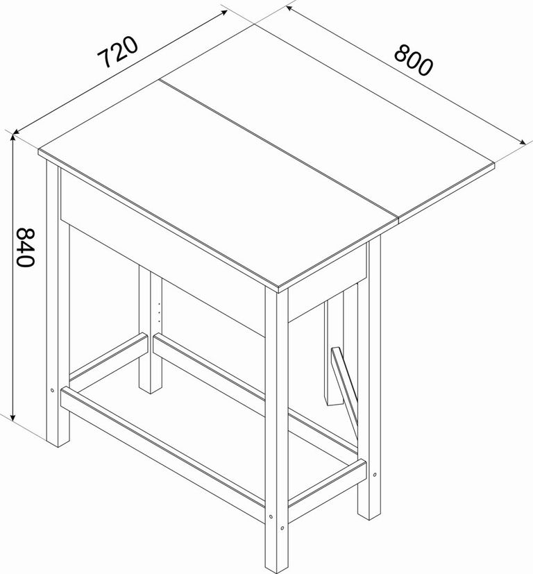 Corona Pine Mexican Drop Leaf Table with 2 Stools