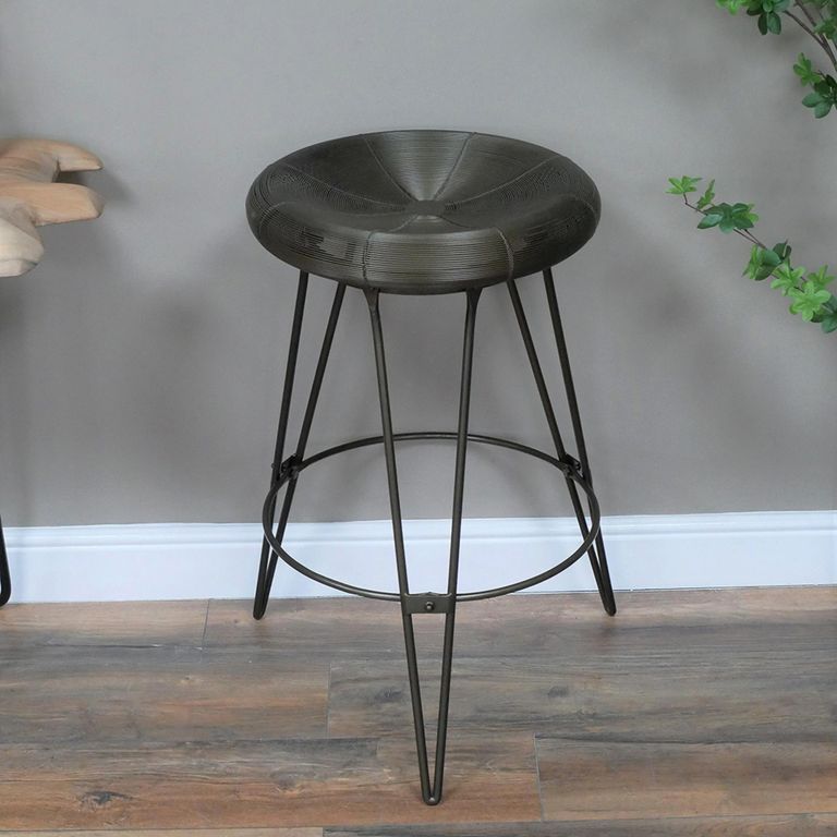Stool - Round - Grey Metal