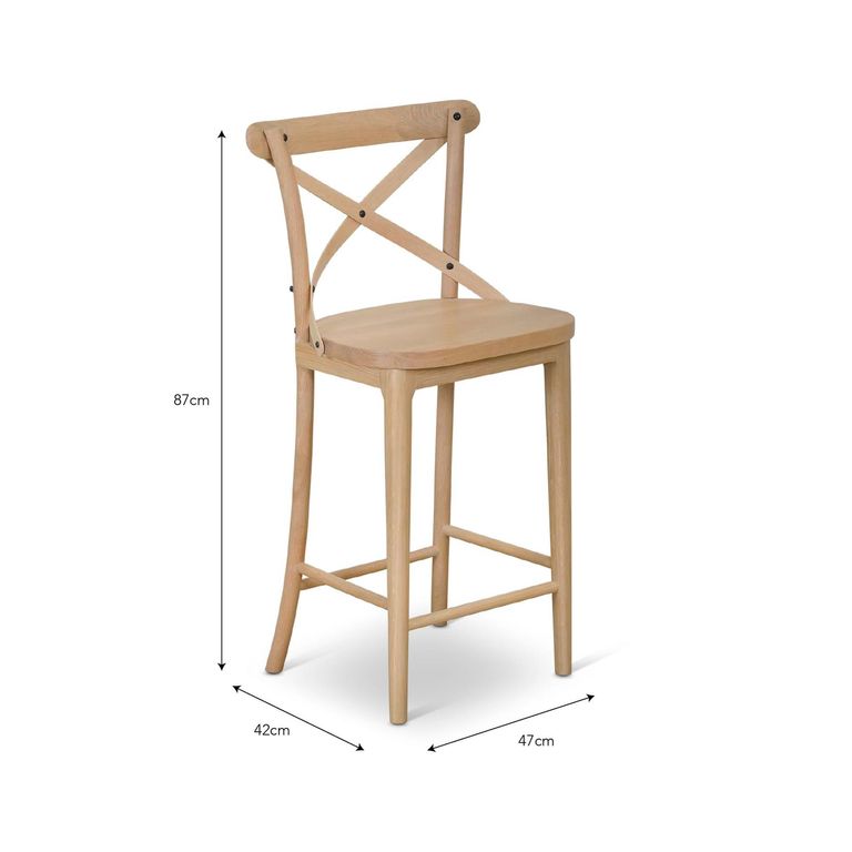 Ferndale Cross Back Cafe Bar Stool Natural