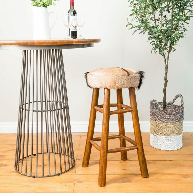 Frankfort Goat Skin Tall Kitchen Stool