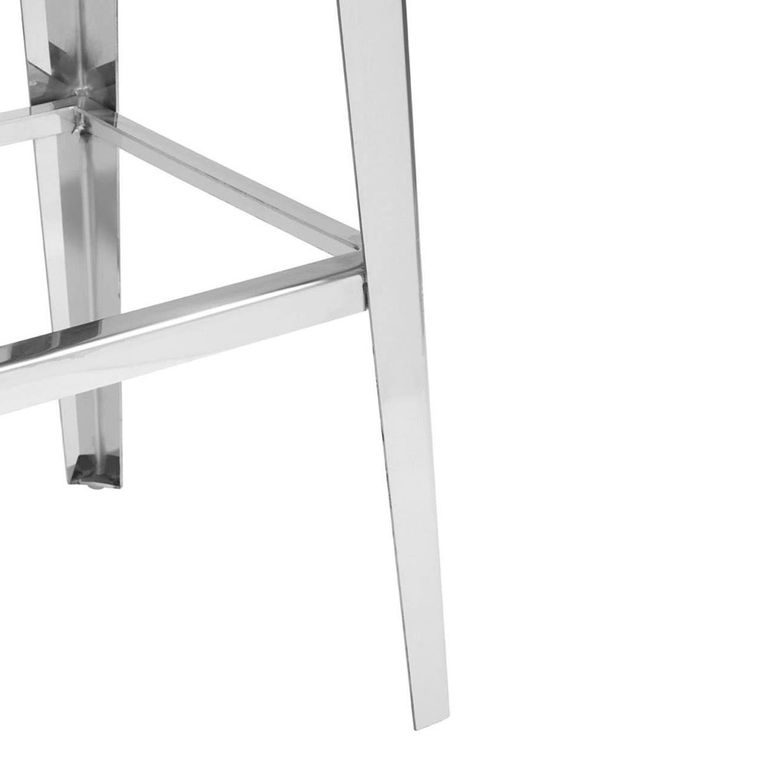 Horizon Barstool - Black Velvet Fabric with Silver Metal