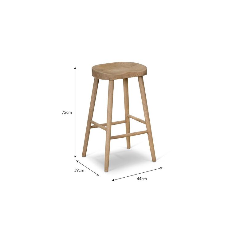Lilley Bar Stool Lime Wash