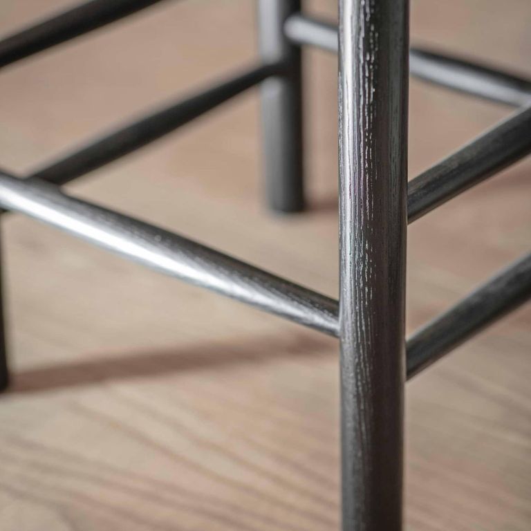 Longworth Bar Stool Black and Rattan