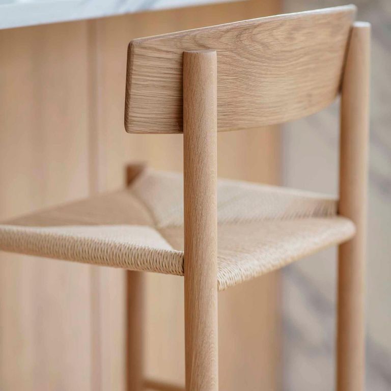 Longworth Bar Stool With Back Natural Rattan