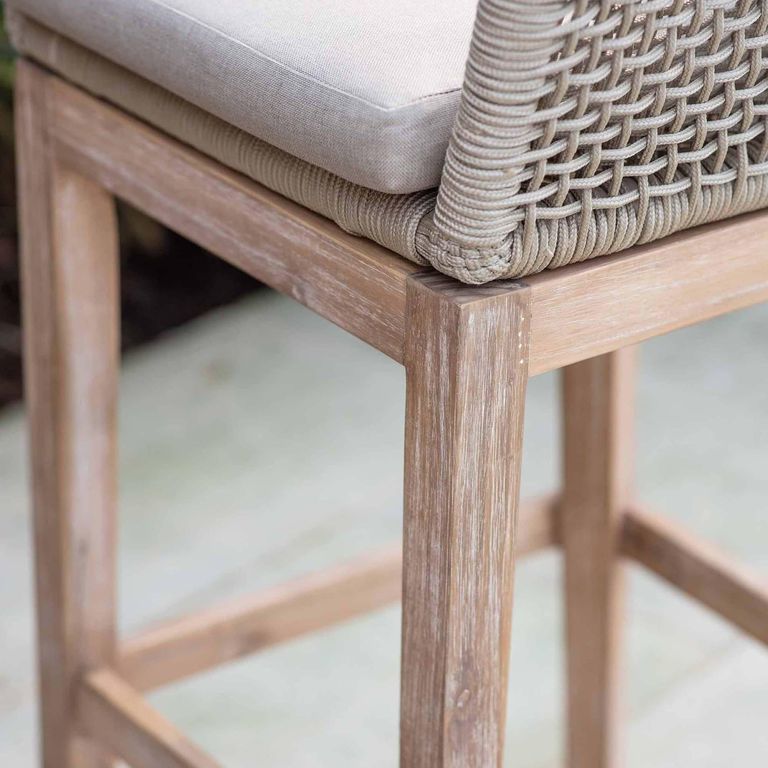 Lynton Outdoor Bar Stool Set of 2 Grey