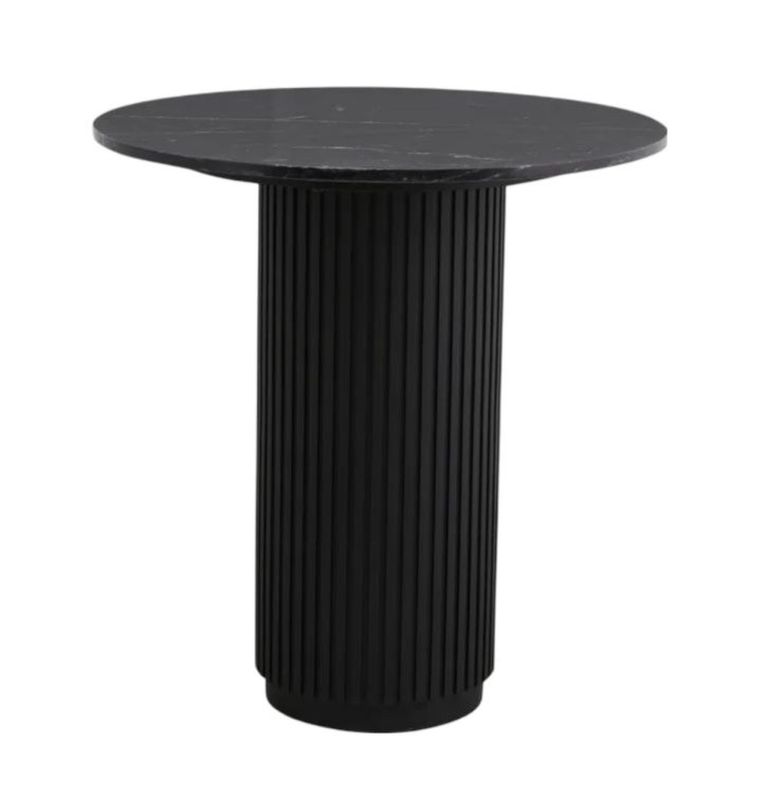 Erie Black Marble Round Cafe Table