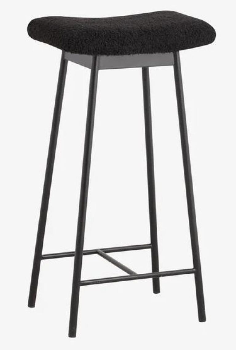 Zala Black Fabric Barstool