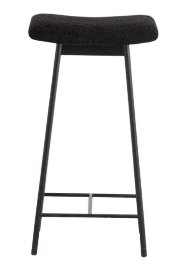 Zala Black Fabric Barstool